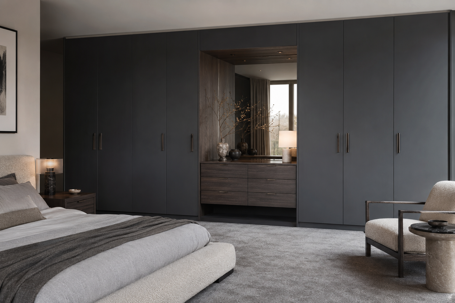 Graphite fitted wardrobes